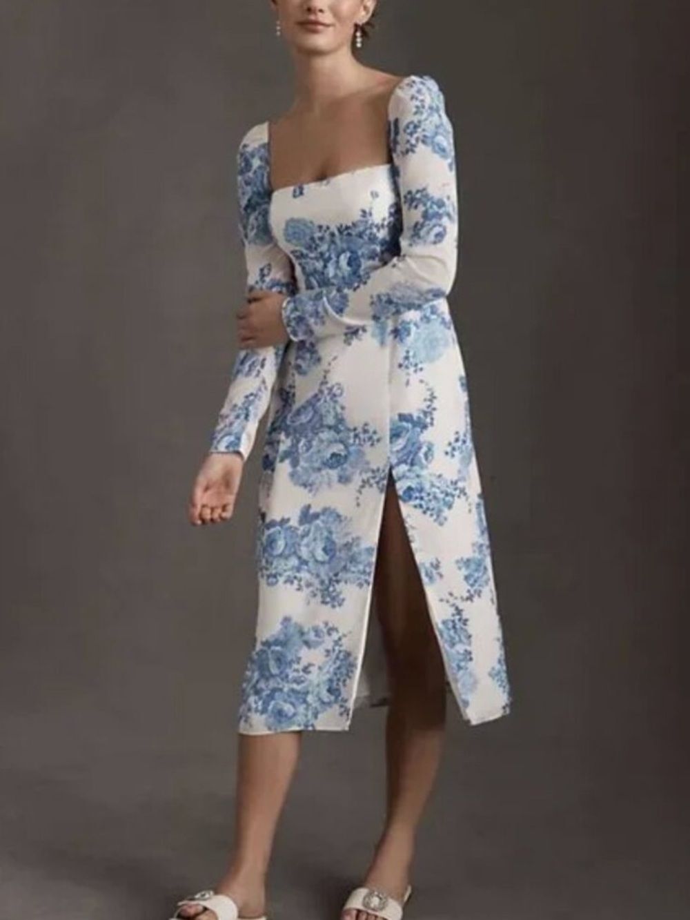 bhldn blue floral dress | Dresses | Bhldn Kayleigh Georgette And White Size 4 long blue floral sundress 11728244-169 Buy Anthropologie Black Lia Options:Leotard/Tutu/Headband
